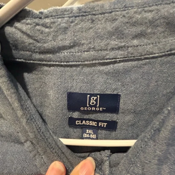 George Casual Denim Blue Button-Down Shirt - Picture 2 of 3